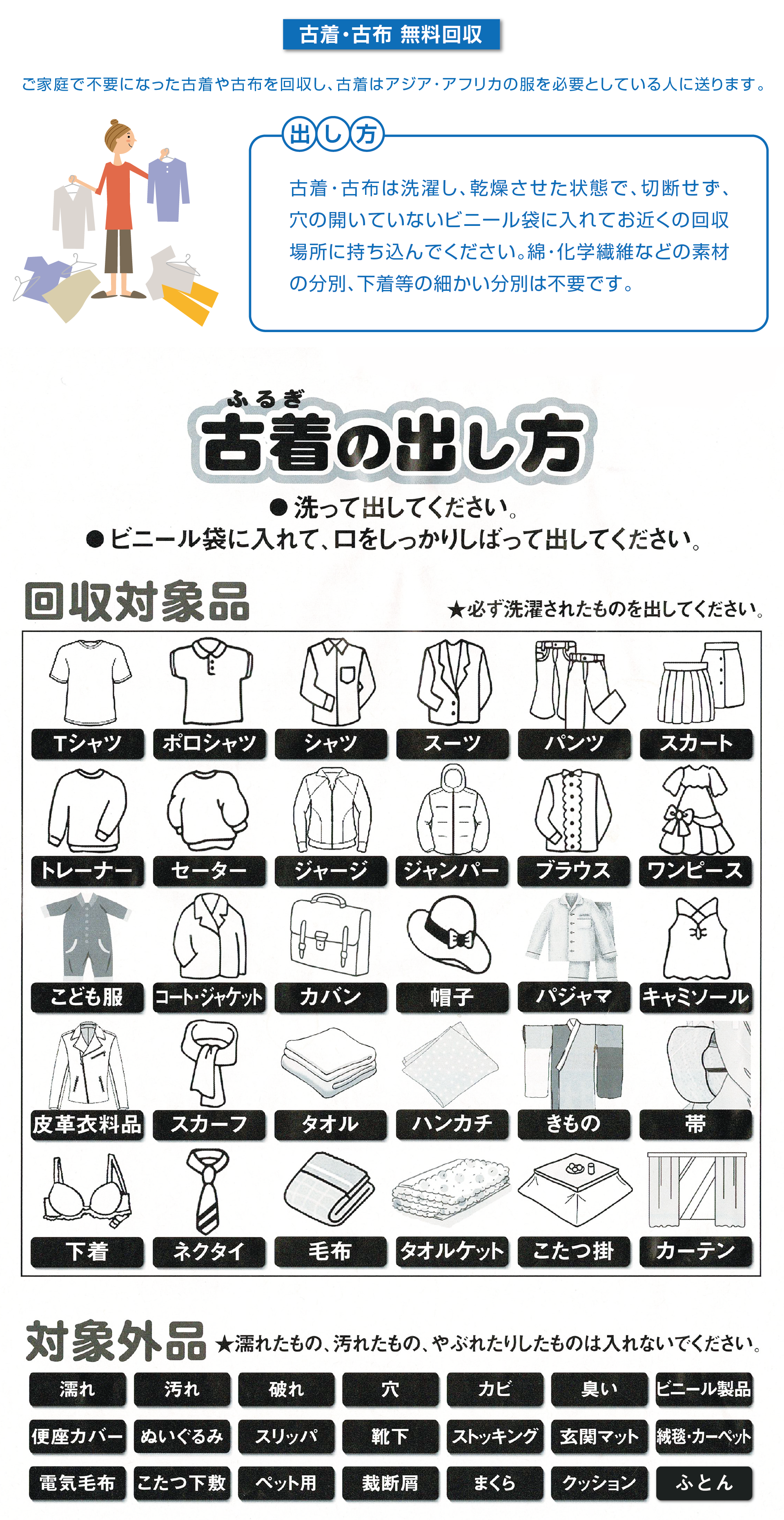 古着・古布無料回収 出し方